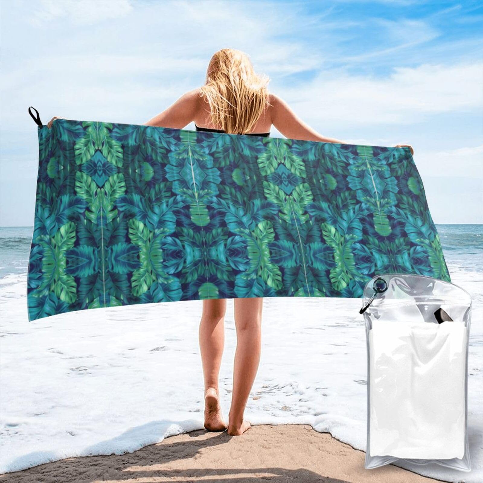 Feuilles de palmier serviette camping sans sable voyage pour adulte
