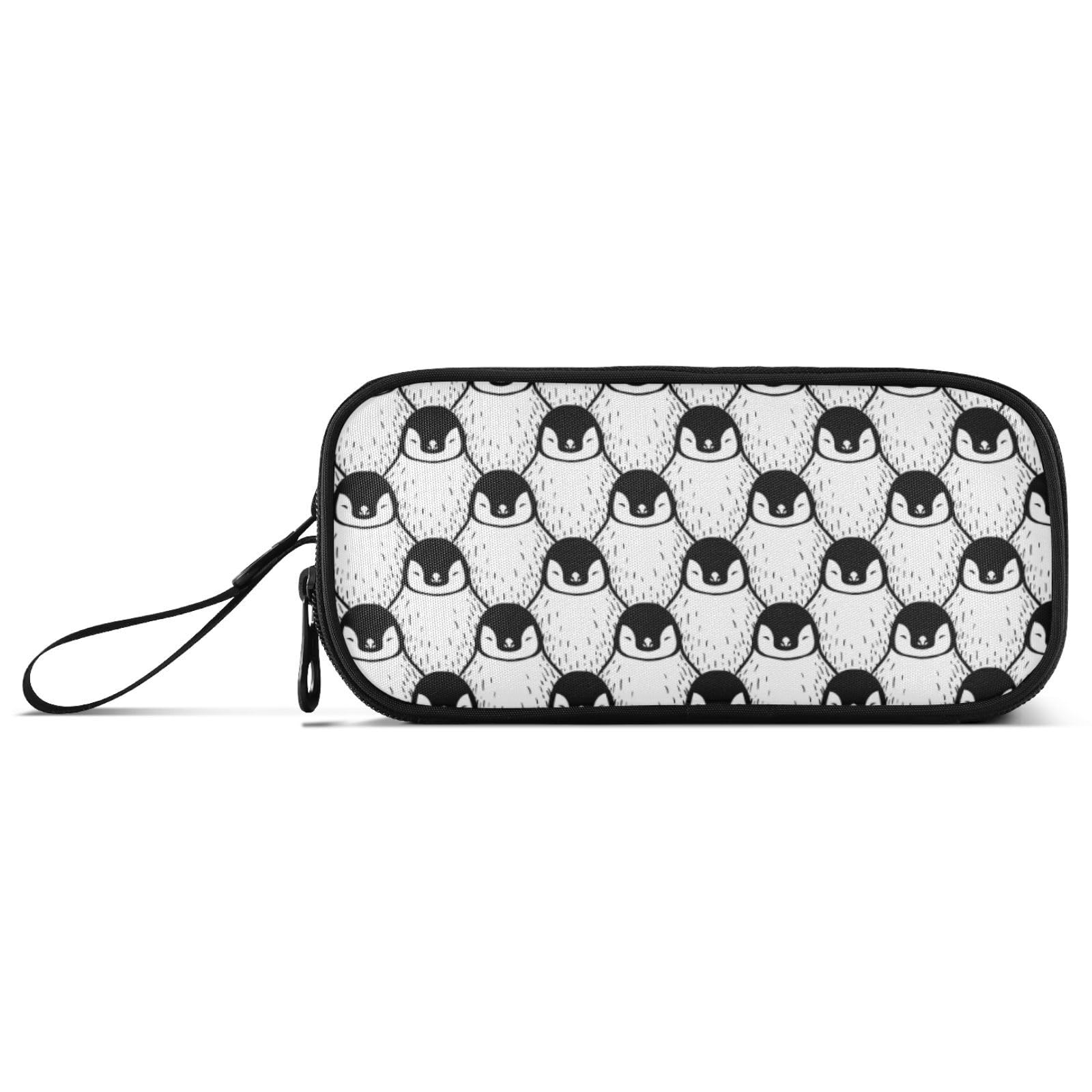 Large Pencil Case, Big Capacity Pencil Bag Pen Pouch Holder 3 Compartments, Cute Penguin Print School Office Supplies Stationery Makeup Bag Storage Organizer for Students Girls Boys Women — image 1