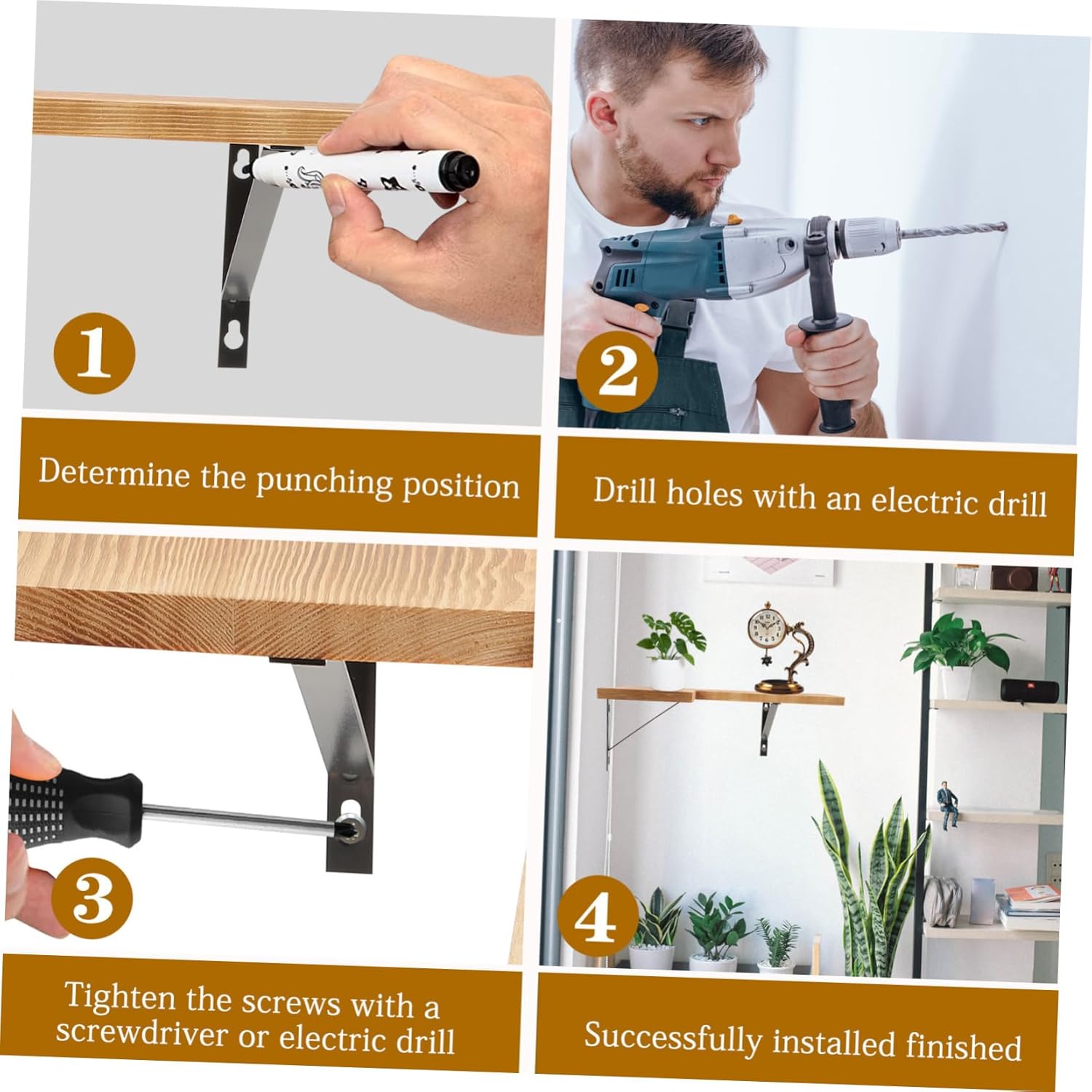 Mobestech Wooden Corner Shelf Space-Saving Wall-Mounted Storage Rack for Kitchen and Bathroom Pine Floating Shelf for Small Items Organizer Rustic Home Decor