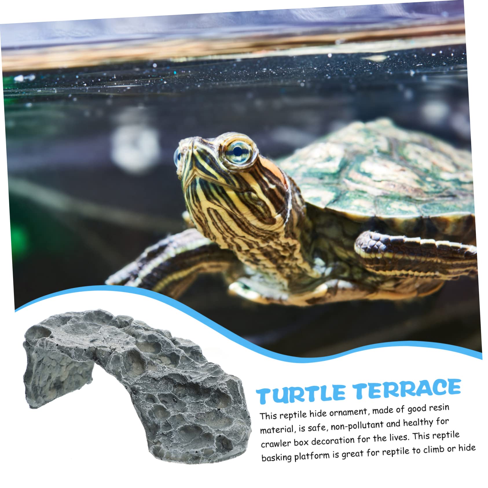 Housoutil Plataforma de Asoleamiento para Tortugas Pequeñas y Reptiles Material de Resina Cómoda para Terrario y Acuario Decorativo para Hábitat de Tortugas