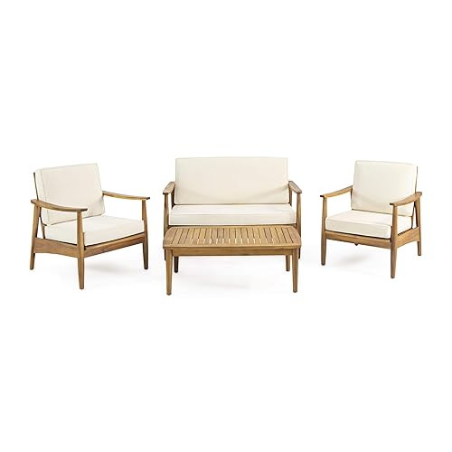 Christopher Knight Home Felix Outdoor Acacia Wood 4 Seater Chat