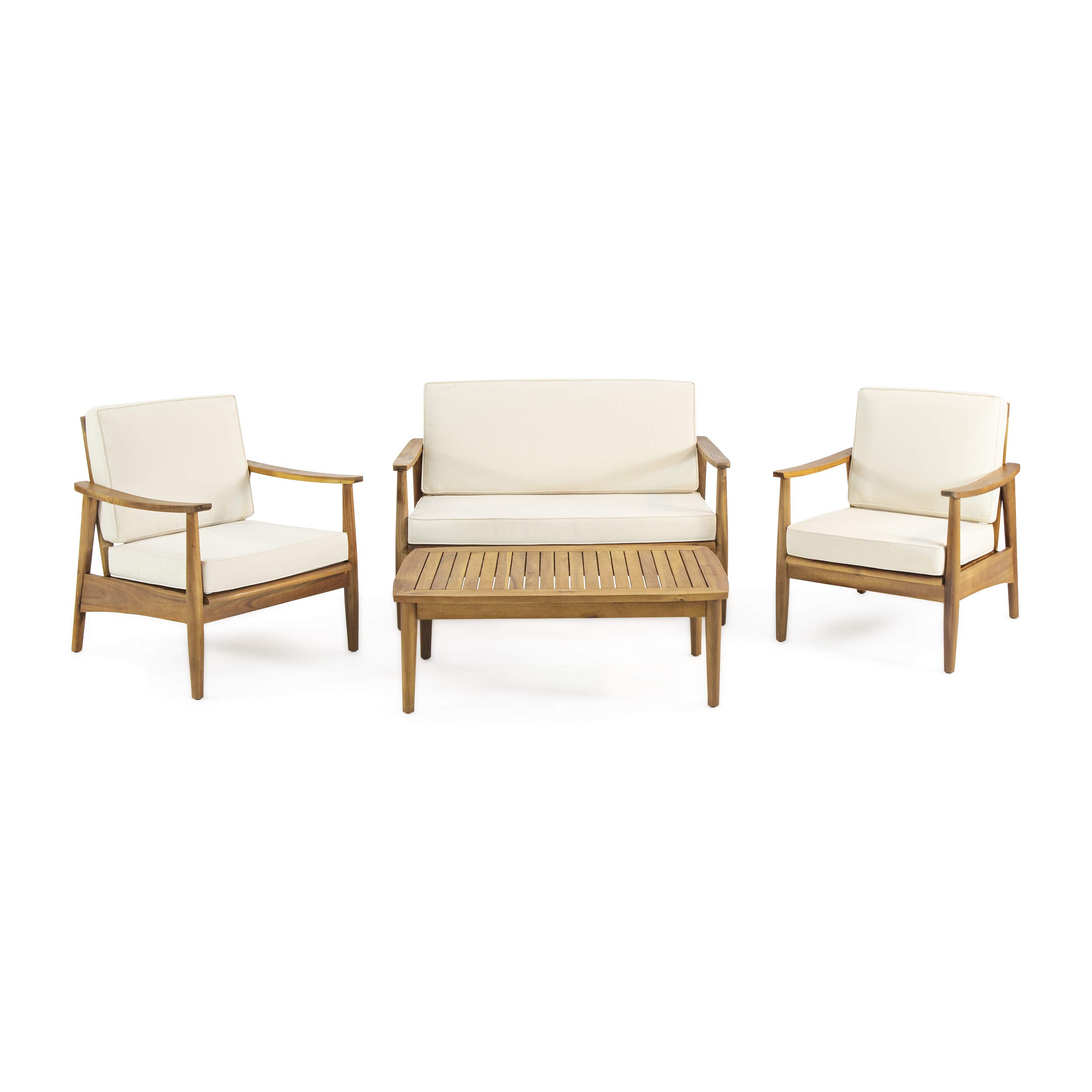 Christopher Knight Home Felix Acacia Wood 4 Seater Chat Set