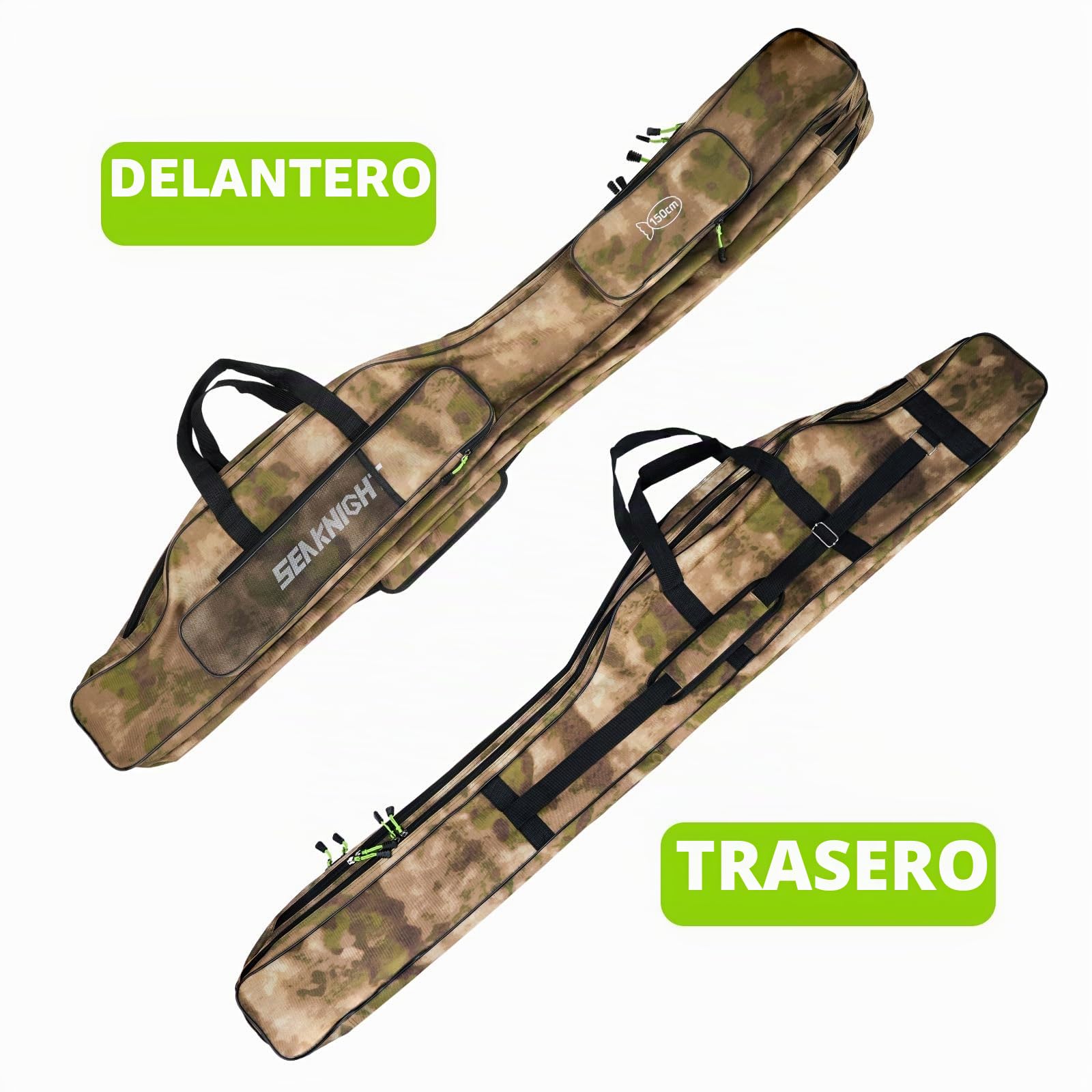 Bolsa portátil y plegable Seaknight para caña de pescar, juego de pesca al aire libre, funda de almacenamiento para aparejos, 135 cm/150 cm, 150 cm