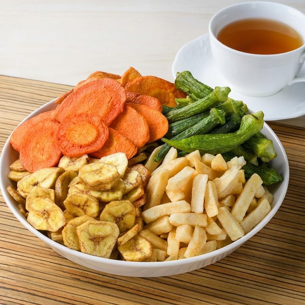 Sekawa Honten Vegetable Chips, 4 Types, 10.6 oz (300 g), Potatoes, Bananas, Okra, Carrots, Sweets, Vegetable Snacks, Vegetable Chips, Large Capacity, Emergency Food, Snacks, Healthy Treats,