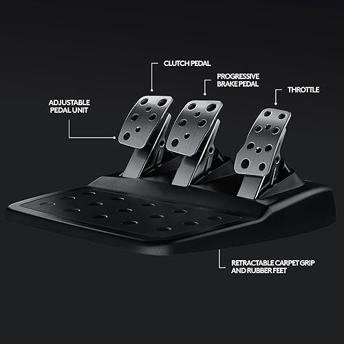 Logitech G G29 Driving Force Racing Wheel and Floor Pedals, EU plug, Real Force Feedback, Stainless Steel Paddle Shifters, Leather Steering Wheel Cover, Adjustable Floor Pedals, PS4/PS3/PC/Mac – Black - 7