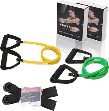 2 Resistance Bands with Handles,10 lbs + 30 lbs