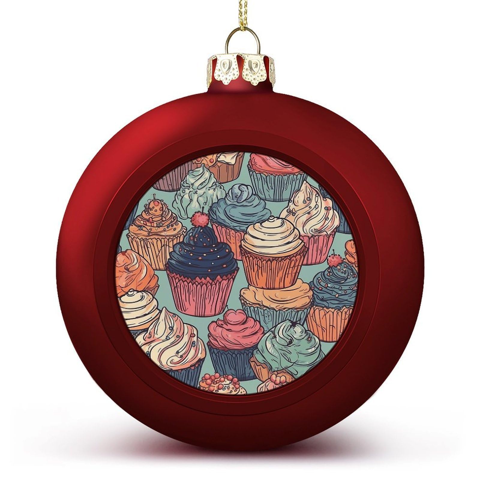 Sapin de Noël décoré avec boules gâteau fait main