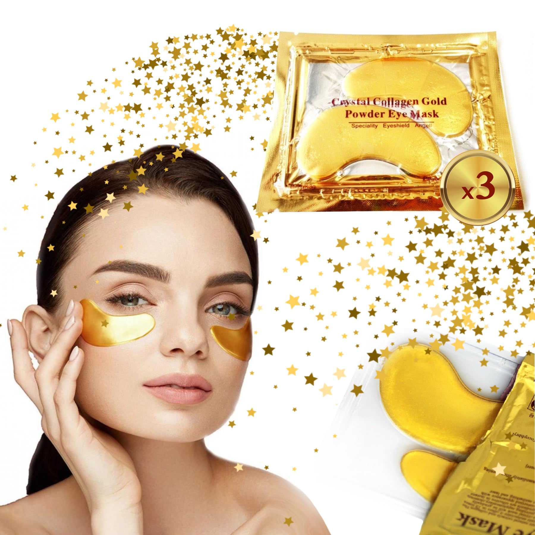 25 Paar Augenpads Mit 24K Gold & Collagen – Anti-Aging, Feuchtigkeitsspendend, Gegen Falten, Augenschatten & Schwellungen