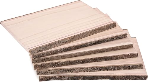 Caydo 6 tablones rectangulares de madera de 13 pulgadas con losa de madera de borde vivo para proyectos de quema de madera, pirografía, boda y
