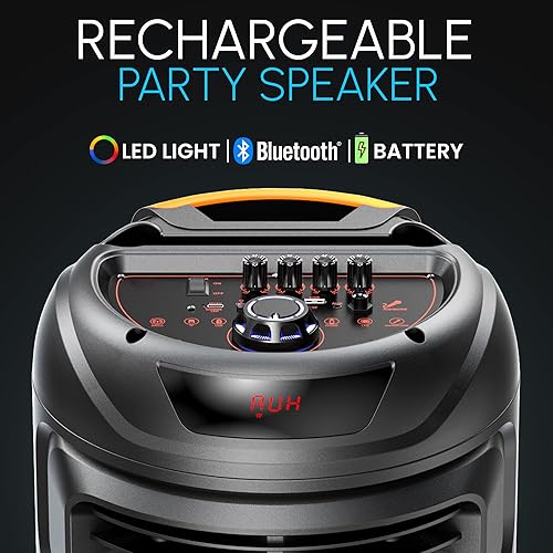 Miniatura 2 de Audiobox ABX-2900R - Altavoz Bluetooth dual de 8 pulgadas para fiesta, peso ligero con luces RGB, sonido de doble canal para fiestas, DJ, listo para