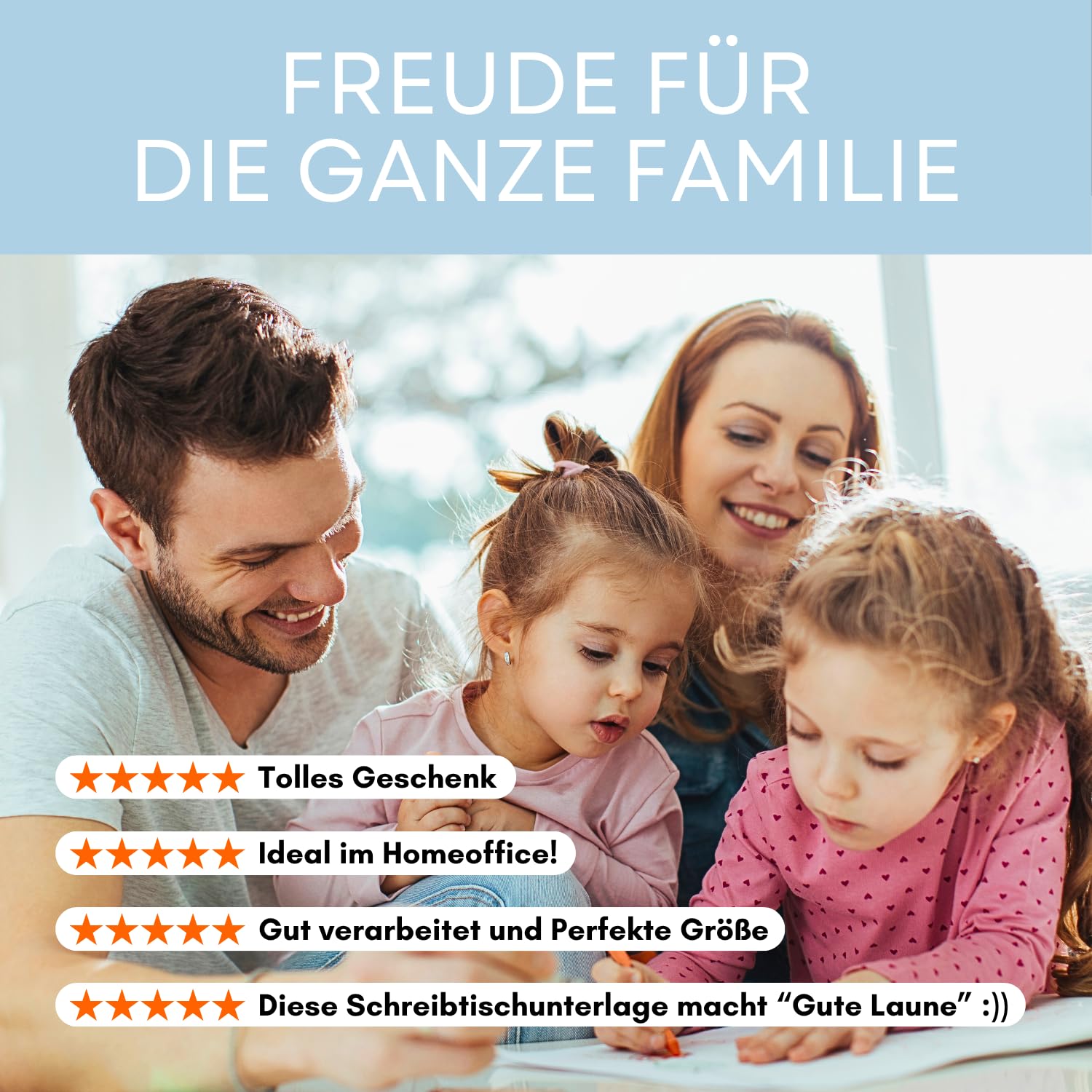 edelkern® Sottomano XXL "Gute Laune II" in carta, formato DIN A2, 24 fogli, 90 g/m², ideale come blocco note, agenda settimanale e agenda giornaliera, perfetto per la tua lista quotidiana