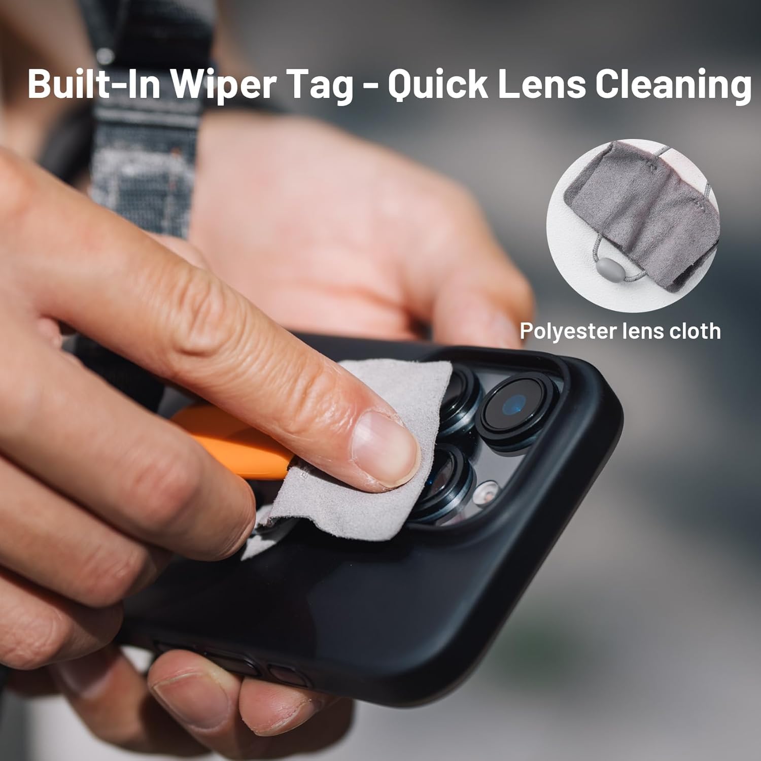 PGYTECH LinkGo Phone Lanyard Crossbody, Anti Theft Quick Release, Adjustable Phone Strap with Lens Cloth for Travel, Daily