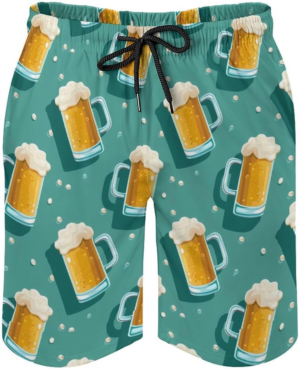Beer Mugs Casual Men's Swim Trunks Novelty Summer Beach Shorts Swimwear with Pocket