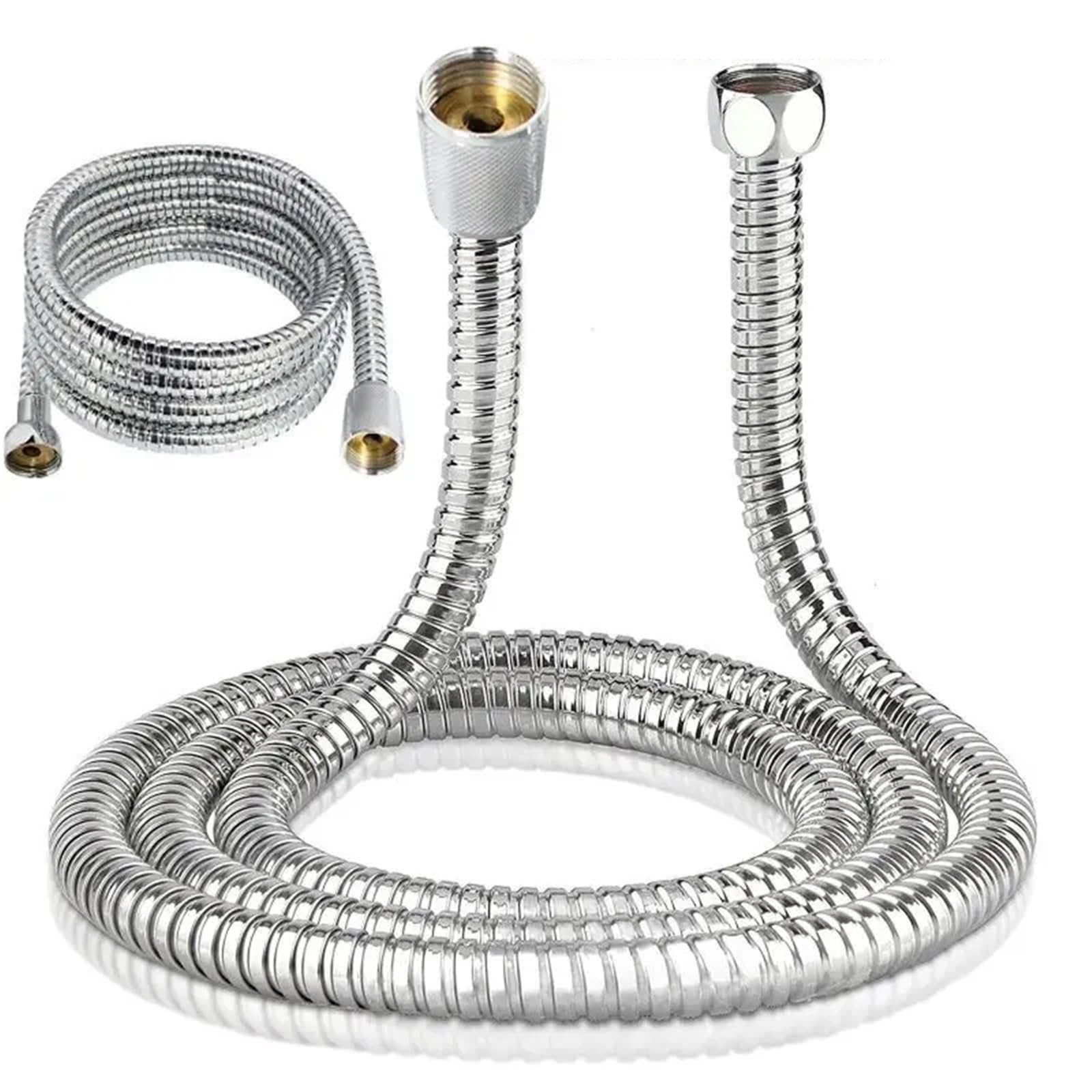 Manguera de ducha de acero inoxidable, flexible y fácil de instalar, ajuste universal, diseño antifugas, longitud 15-3 m