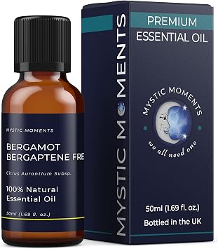 Mystic Moments | Bergamot Bergaptene Free Essential Oil | 50ml | Citrus bergamia gives a bright citrus, softly floral aroma for diffusers, oil blends and fragrance formulations.
