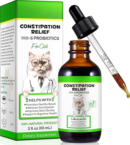 Tratamiento para el estreñimiento del gato de 2.0 fl oz, suplementos probióticos para gatos, alivio del estreñimiento para gatos, promueve la salud