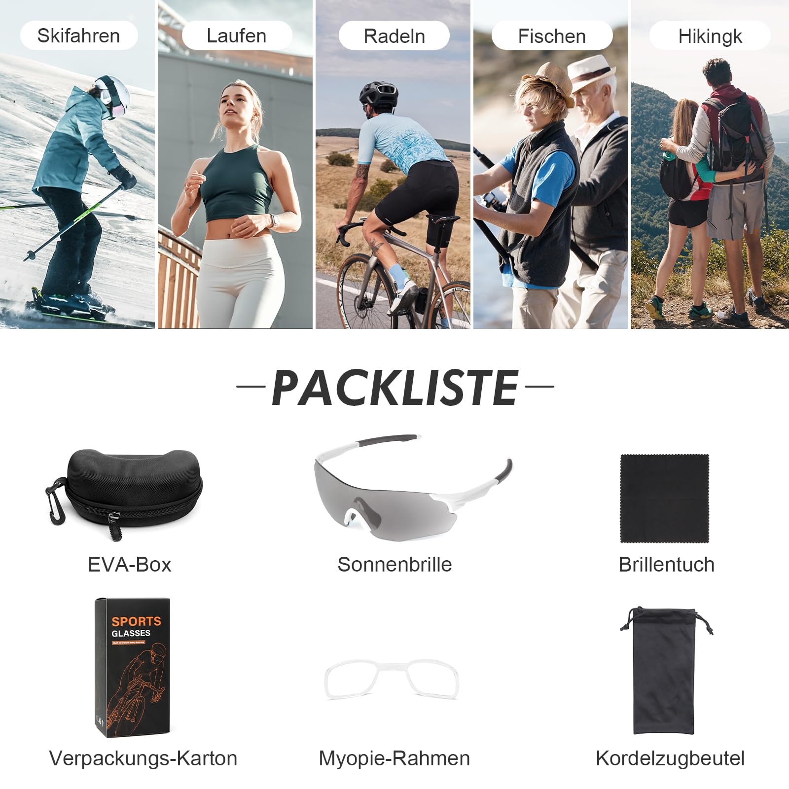 Gafas de ciclismo fotocromáticas para hombre y mujer, gafas deportivas con protección UV400 TR90, gafas de sol ultraligeras sin marco