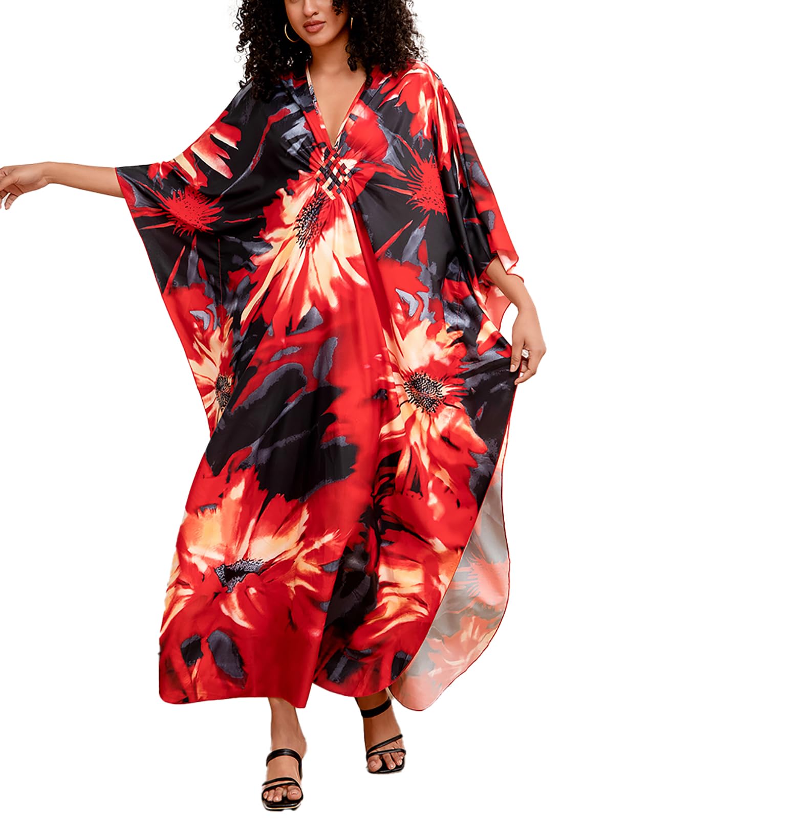 sunforyou Kaftan Dresses for Women Stylish Caftans Plus Size Beach Cover up Soft Loungewear