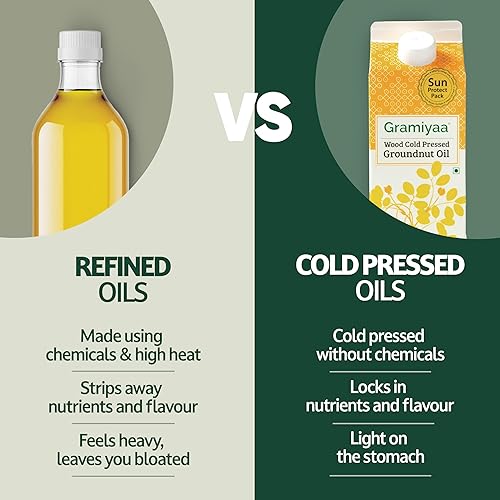 Miniatura 8 de Gramiyaa Aceite de cacahuete virgen prensado en frío para cocinar  135.25 onzas líquidas (4L)  100% puro, libre de productos químicos, aceite de