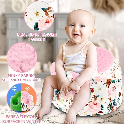 Miniatura 5 de DILIMI Minky - Funda de asiento compatible con asiento Bumbo, extraíble, ultra suave, cómoda, cálida, funda de asiento para bebé niña y niño, flor