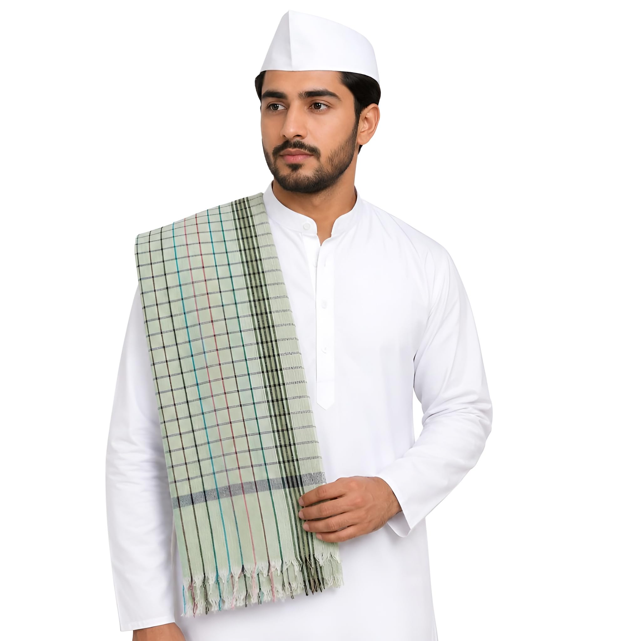 Traditional Varkari topi & Towel (Aher) Combo set for men (Pack of 1 Towel & Topi Each)-picture-27