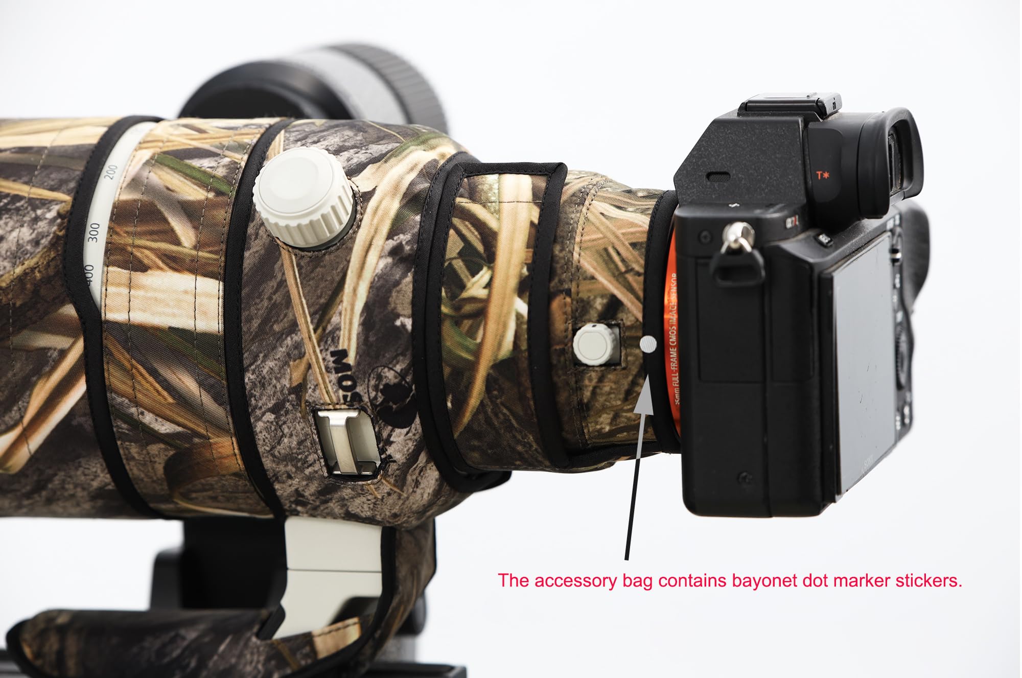 Rolanpro Funda Impermeable para Lente de Camuflaje para Sony FE 100-400 mm F4.5 GM OSS, Funda Protectora para Lentes, Ropa #49 Camuflaje de Hierba Impermeable