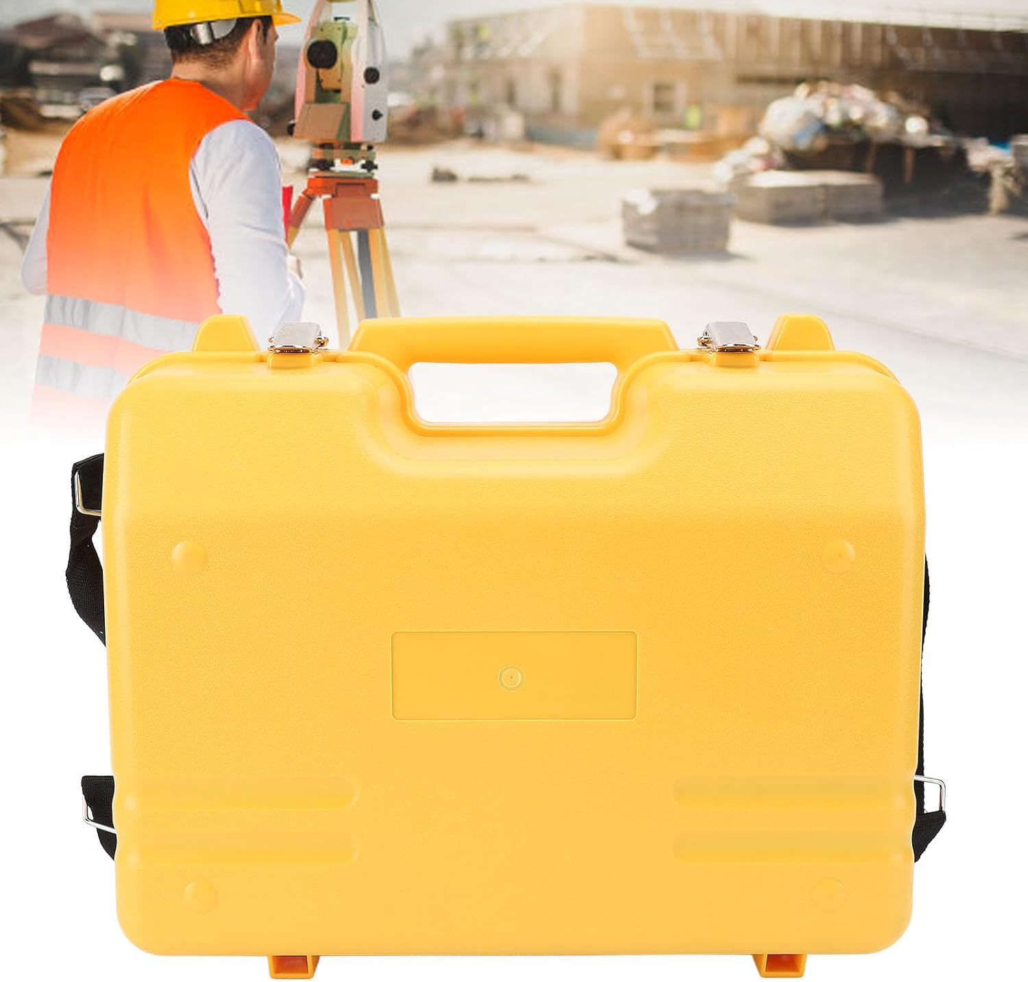 Surveying Instrument Case Heavy Duty Storage Box for Total Station Theodolite Level Prism Professional Survey Equipment Organizer with Double Lock HCPS01 Yellow
