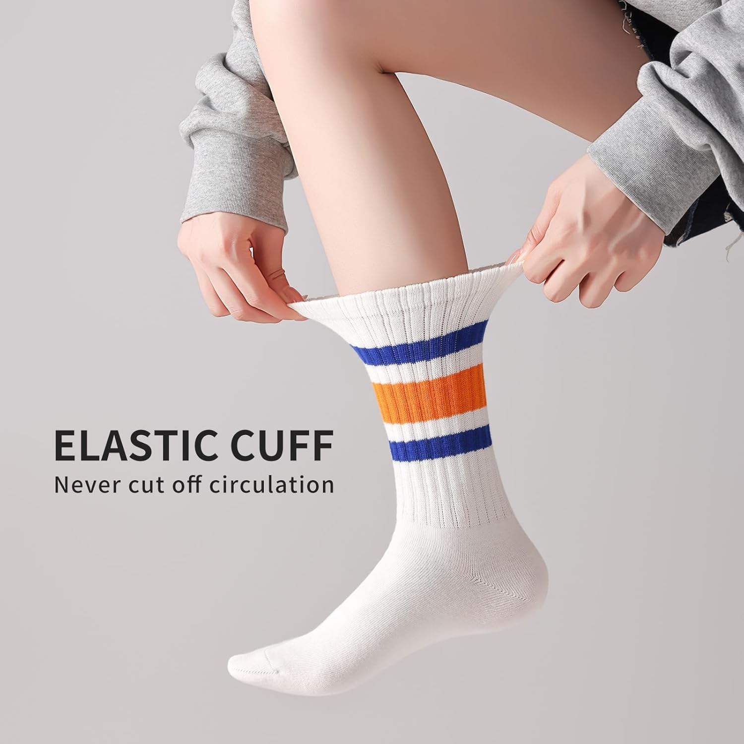 crew socks for women/Men - Retro Sport Socks Breathable Cotton, Seamless Comfort - Image 3