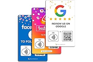 Social Review Tap Card | Review QR Code | Contactless review card...