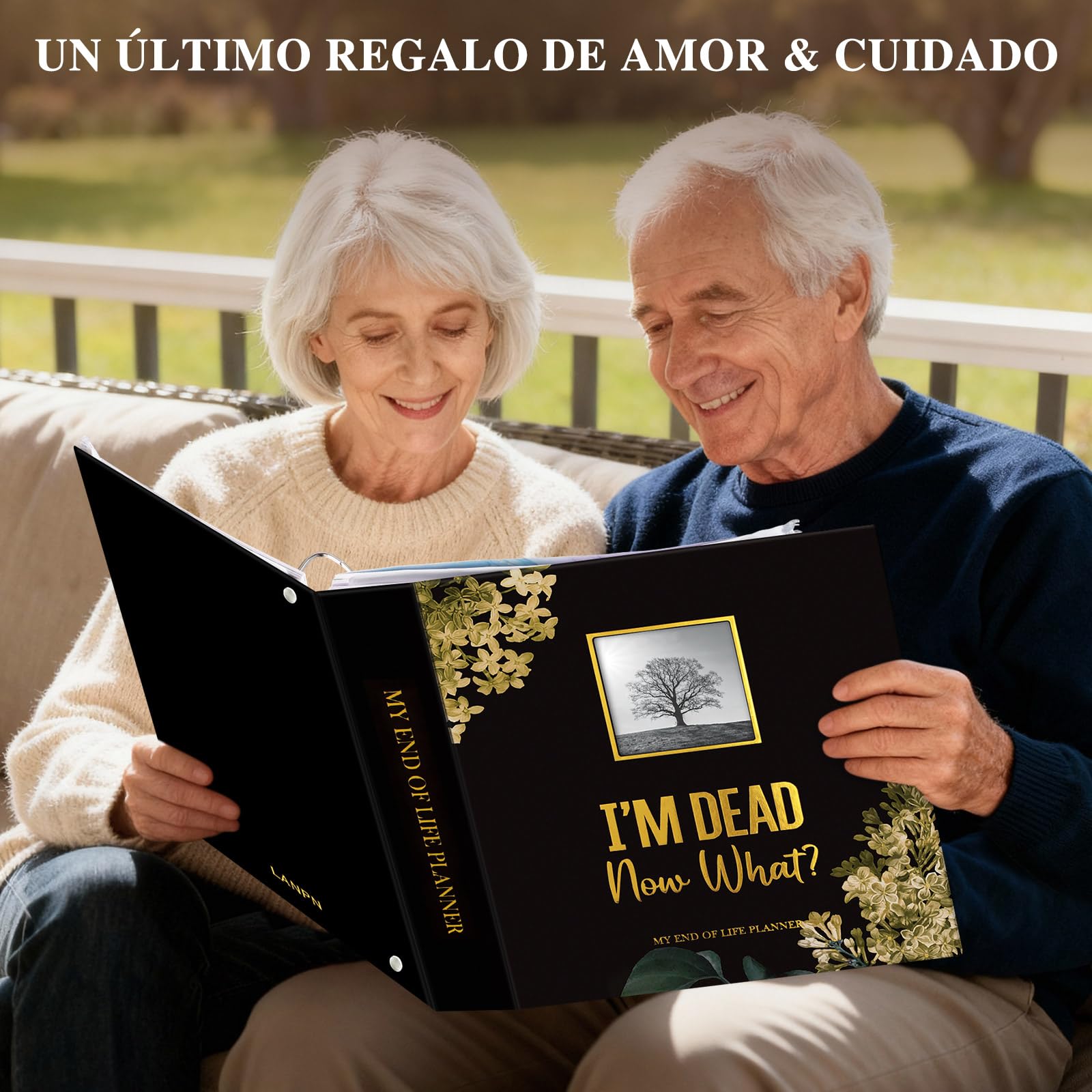 Lanpn Carpeta Organizadora de Fin de Vida – I'm Dead, Now What con 8 Divisores y 10 Fundas, Organizador de Últimos Deseos Testamento Documentos Importantes Planificación Funeraria, Inglés