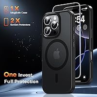 Vista 146 de TAURI Funda magnética 2 en 1 transparente para iPhone 14 Pro, compatible con Magsafe [no amarillenta] con protector de pantalla, protección de grado