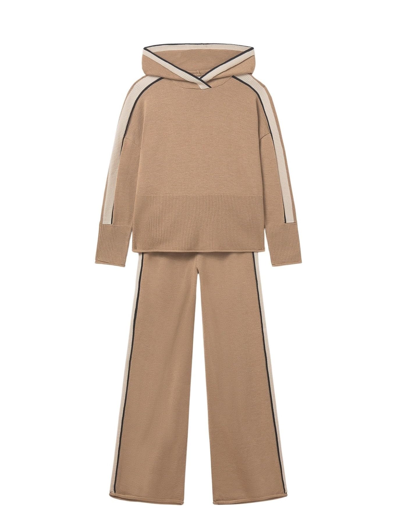 Pantalón de tricot Mayoral y capucha fina para niña en punto suave camel 4