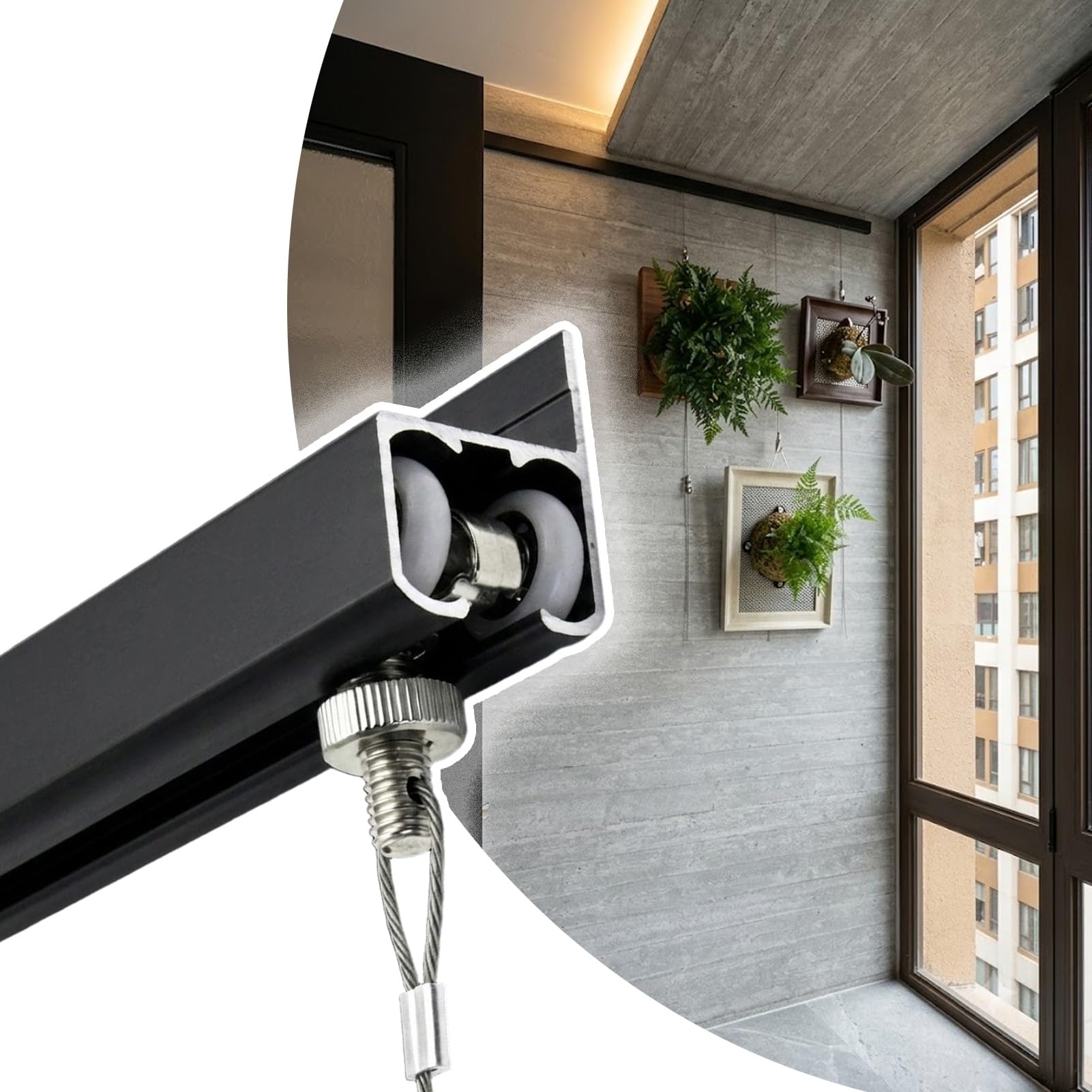 Riel para colgar cuadros sin dañar la pared con cable ajustable de 3m