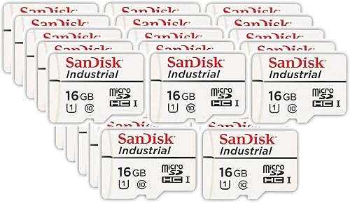 SanDisk Tarjeta de memoria micro SD industrial de 16 GB Clase 10 UHS-I MicroSDHC (paquete de 25) en estuches (SDSDQAF3-016G-I) Paquete con (1)