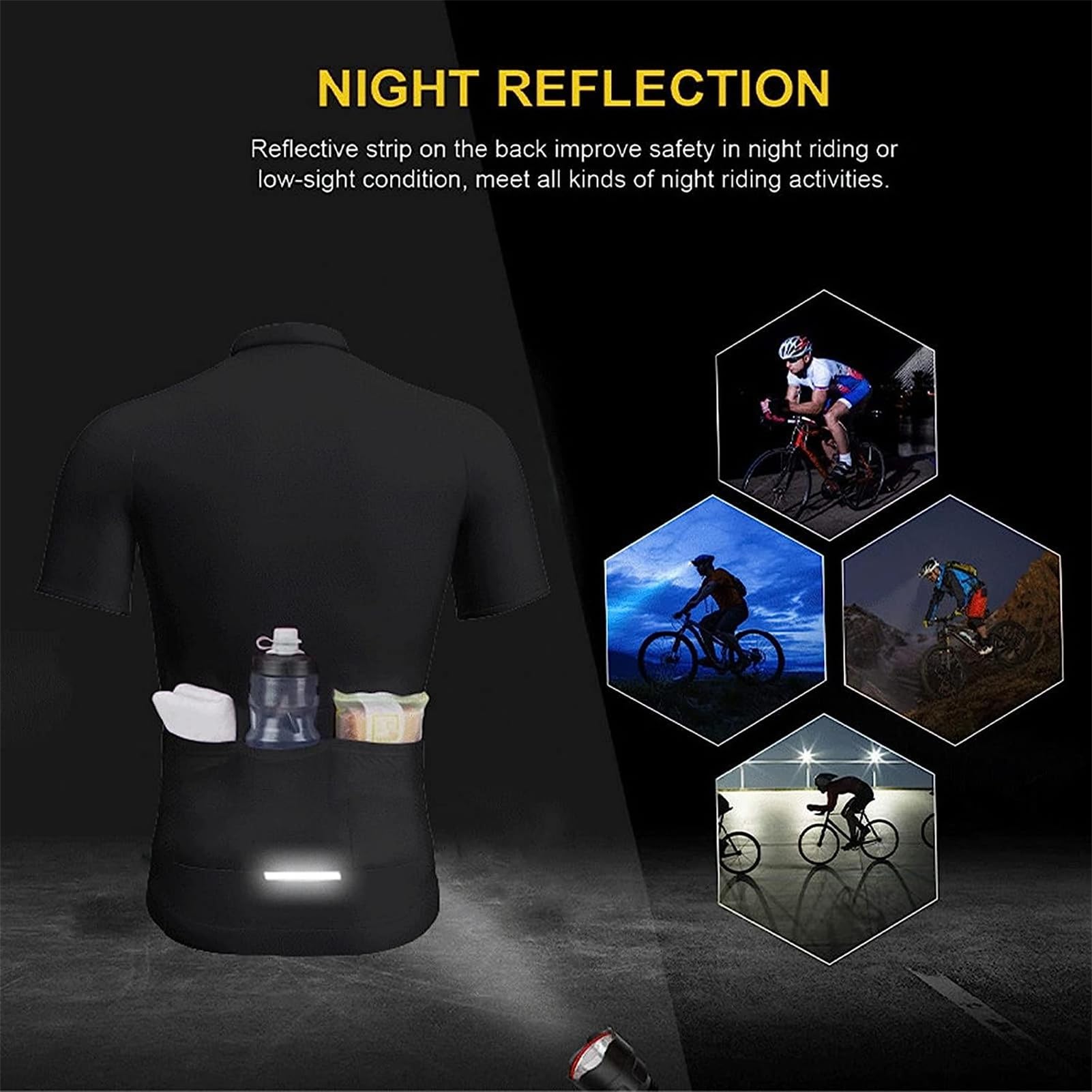 Abbigliamento Completo Ciclismo Uomo Estivo Tuta Bici da Corsa Professionale Maglia MTB + Pantaloncini Imbottiti con Gel 9D,Salopette Pantaloncini Corti