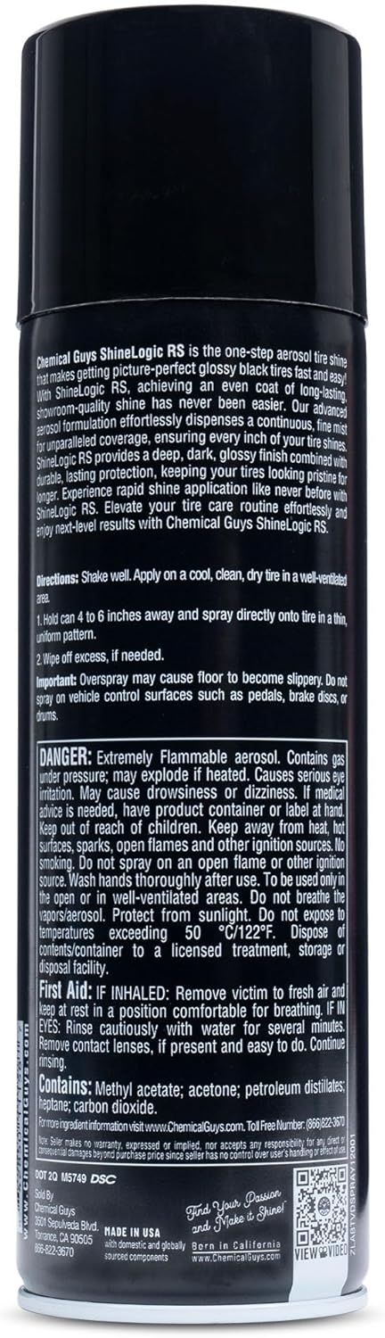 Chemical Guys ShineLogicRS Tire Shine, Deep Wet Black Shine, Safe for Cars, Trucks, Motorcycles, RVs & More, 15 fl oz - Image 2