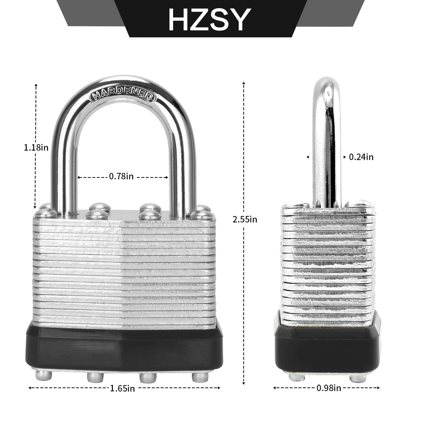 Candados con llave igual, paquete de 6, cerradura con llave de acero laminado (1-9/16 pulgadas, 40 mm), candados con la misma llave, grillete normal, para caja de herramientas, taquilla y unidad
