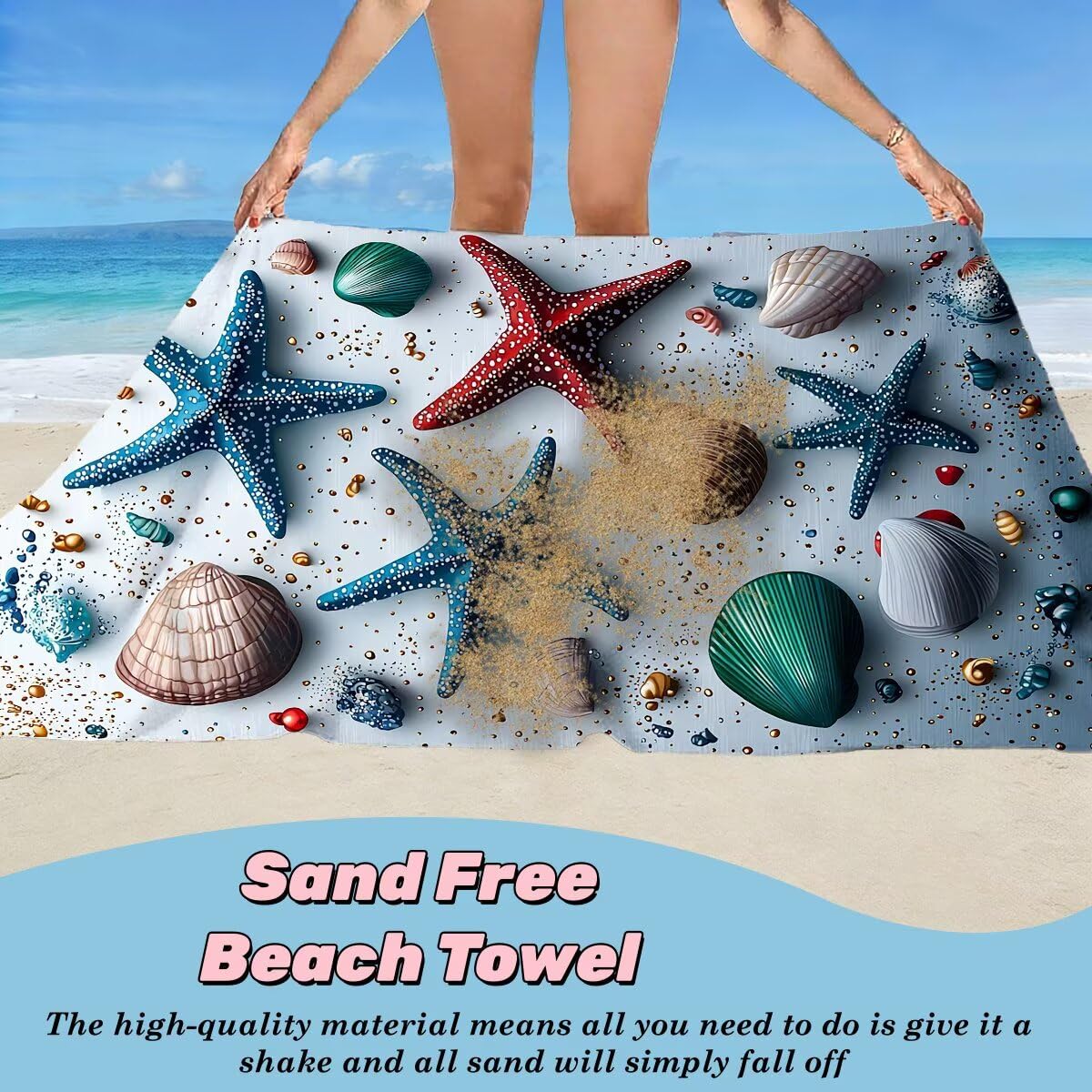 Toalla Playa 90x200 cm, Toalla Gimnasio Microfibra Secado Rapido, Juego de 2 Antiarena Toallas de Playa, Ligera Compacta Toallas Microfibra Grande para Viaje, Regalo Hombre Regalo Mujer (Océano) -4619