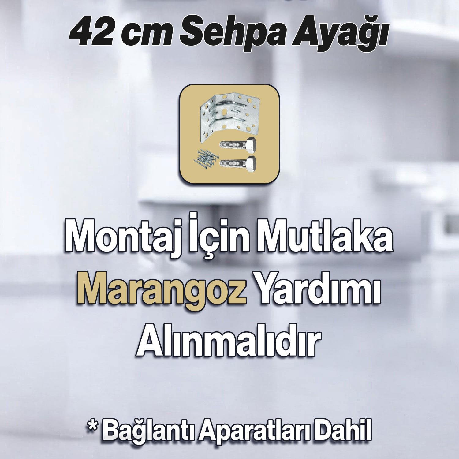 Elips Sehpa Ayağı 42 cm Plastik Gold Altın Masa Ayak Mutfak Sehpası Yemek Masası Mobilya Ayakları