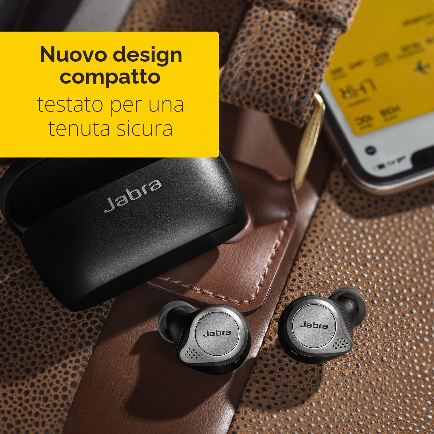 Jabra Elite 75t Auricolari, Cuffie Bluetooth con cancellazione attiva del rumore e lunga durata della batteria per chiamate e musica autenticamente wireless, nero titanio