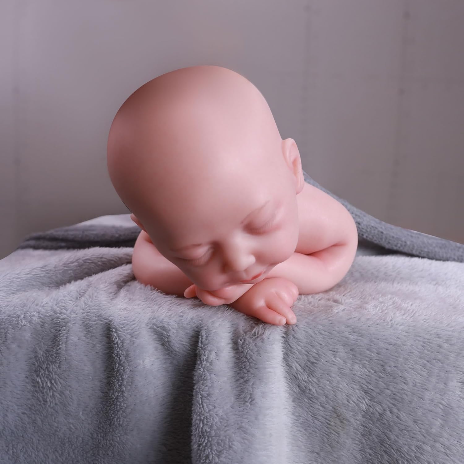 18.5 inch Realistic Full Silicone Baby Doll, Lifelike Reborn Baby Dolls, Toy, and Collectible Bald Boy