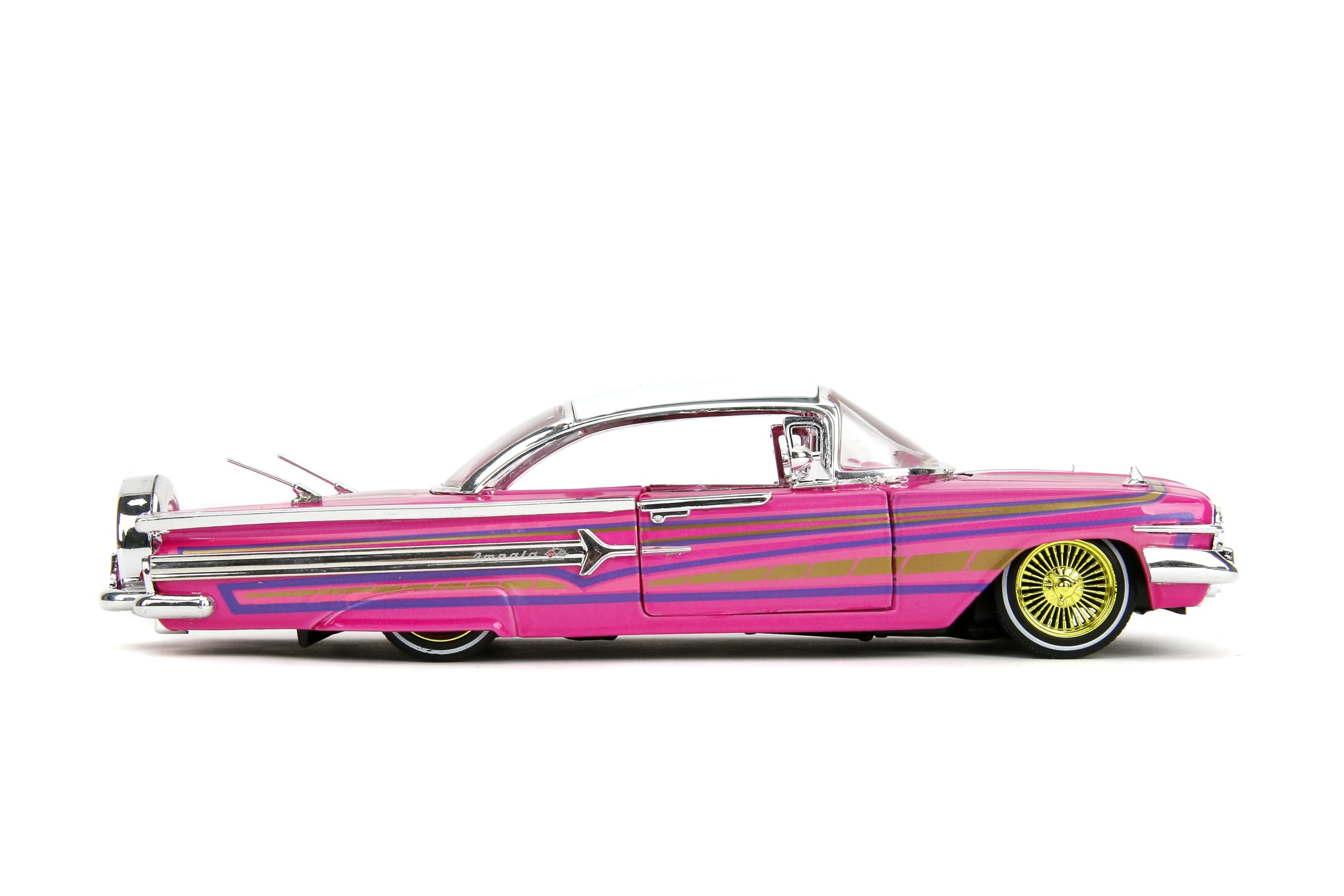 JADA Pink Slips 1:24-1960 Chevrolet Impala, Die-Cast Car with Base