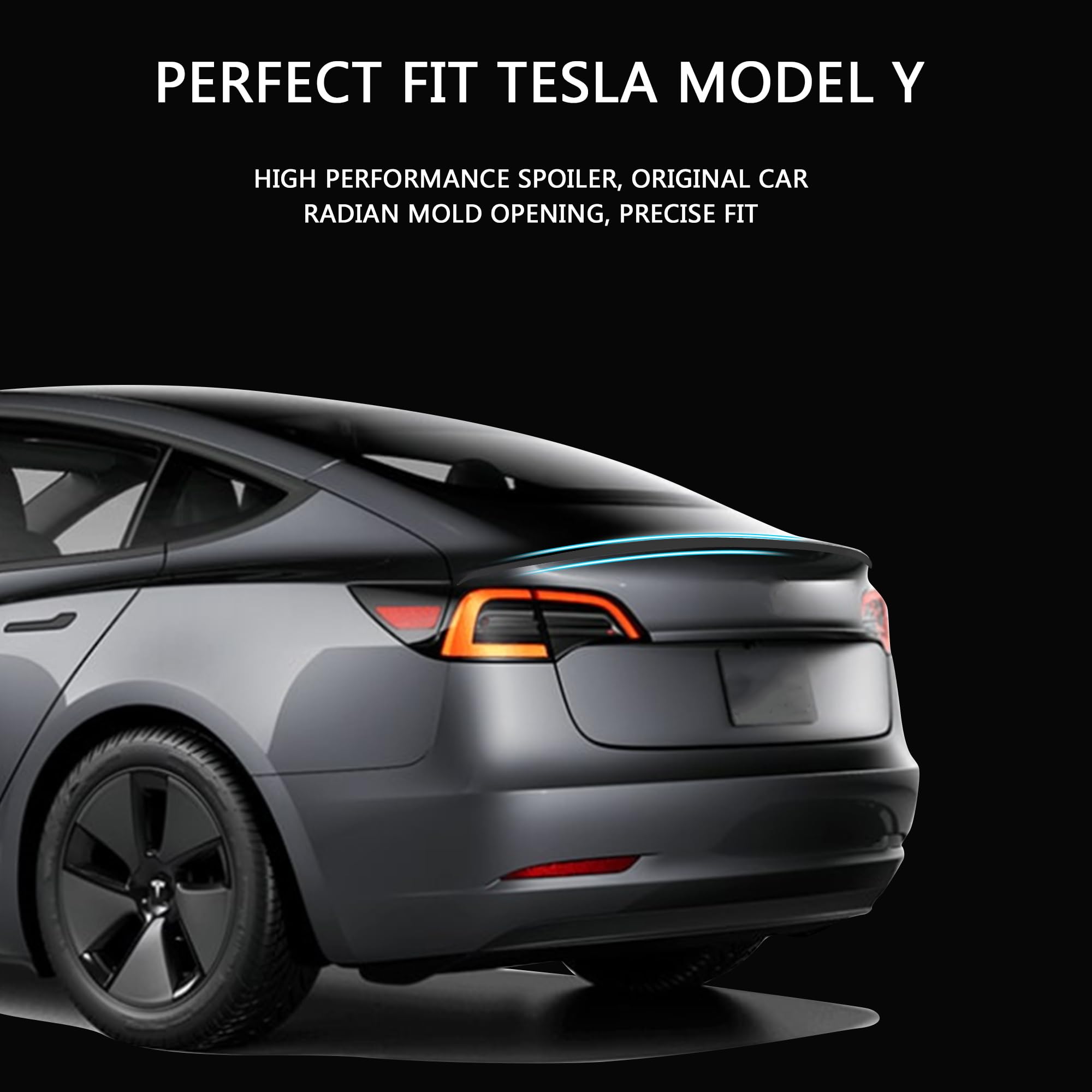 TOPABYTE Model Y Spoiler Original Spoiler Trasero Wing Lip para Tesla Model Y 2020-2024 (Negro Brillante)
