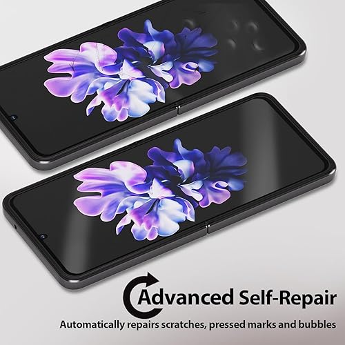 Miniatura 5 de Whitestone - Protector de pantalla todo en uno para Galaxy Z Flip 5 [2+2 unidades] Vidrio templado EZ frontal, protector de pantalla interior