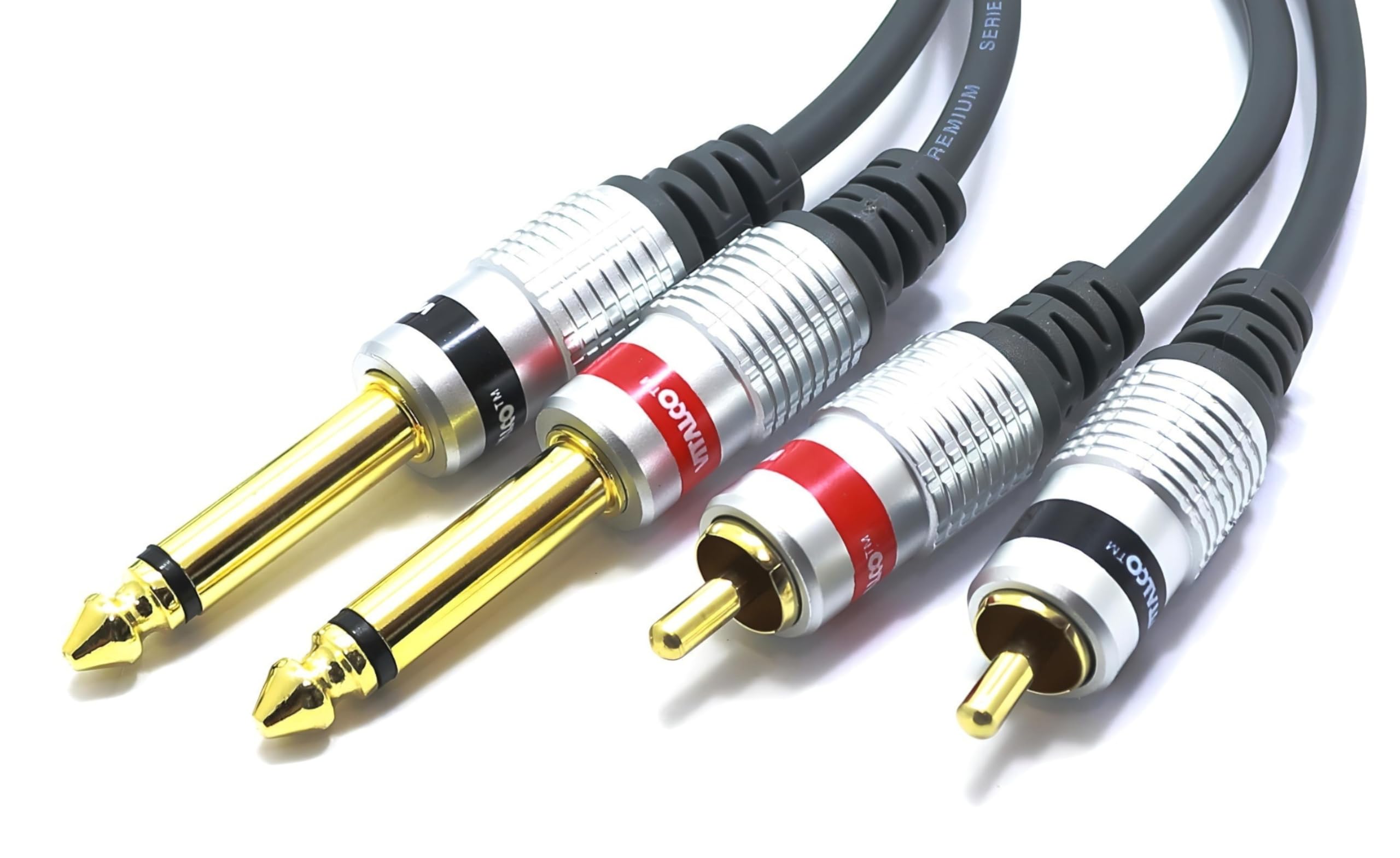Jack 6.35mm vers RCA Câble 10m double Cinch Mâle vers 2x Jack 6.35 Connecteur Adaptateur