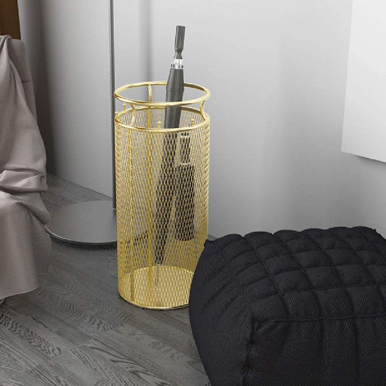 Metalowy okrągły stojak na parasol z tacą kolekcjonerską - do biura kawiarni - 70 cm wysokości x 30 cm średnicy