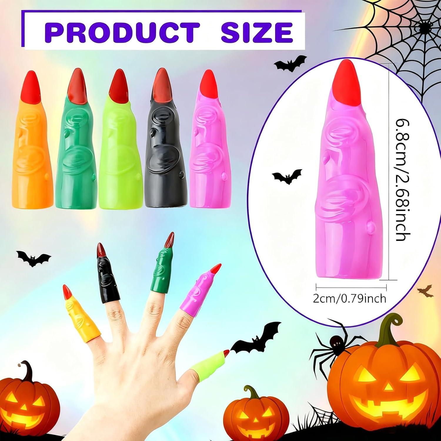 (70Pcs Halloween Ghost Fingers)