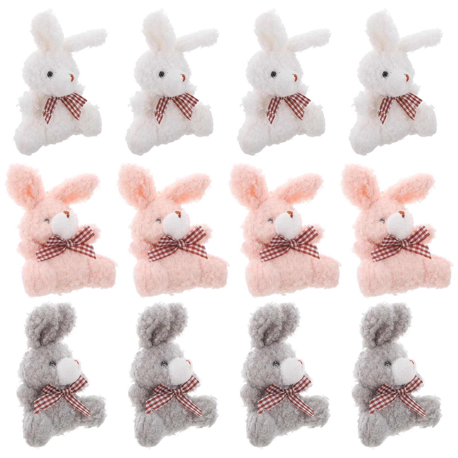 Porte-clés lapin en peluche COLLBATH lot de 12 pendentifs colorés pour sac à dos