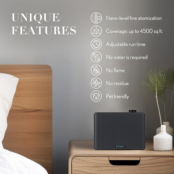 JCLOUD 2024 Upgraded Pro Scent Air Machine for Home & Luminous White Dew Essential Oil 100ML for Diffuser