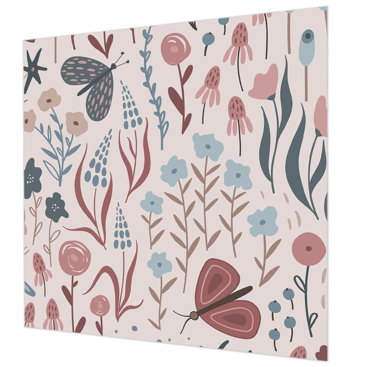 Décoration murale intissé haute qualité 250x250 fleurs insectes